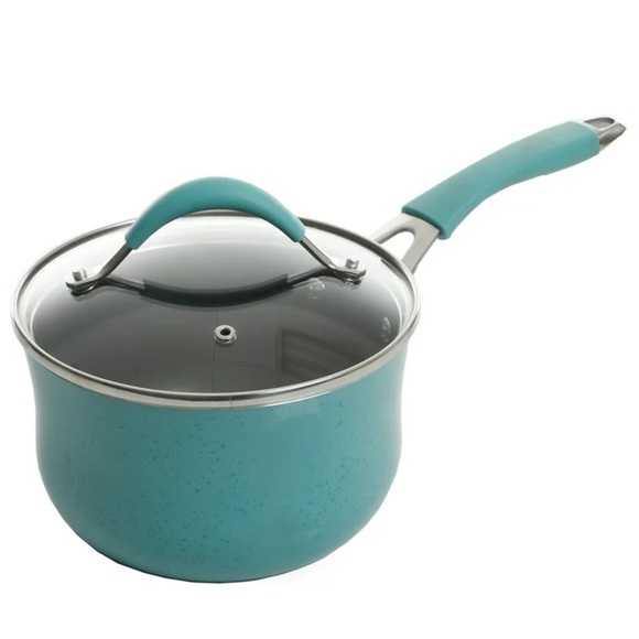 ♠️ New Pioneer Woman Frontier Speckle Aluminum 10-Piece Cookware Set, Turquoise - Picture 8 of 14